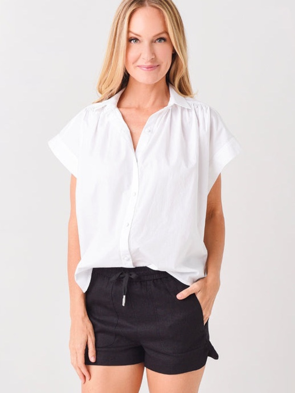 Citizens of Humanity Penny Short Sleeve Blouse in YELLOW